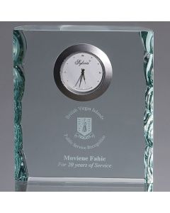 Oxford Rectangular Pearl Edged Clock Award