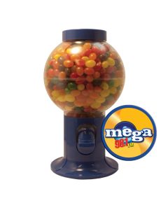 Blue Gumball Machine Filled with Jelly Beans