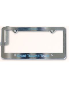 Chrome Faced Auto License Frame w/ 2 Holes & Large Bottom Panel