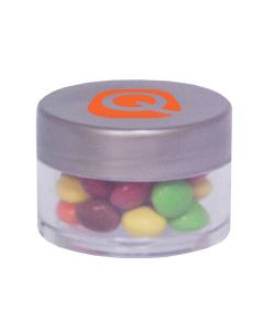 Twist Top Container With Silver Cap Filled With Chocolate Littles